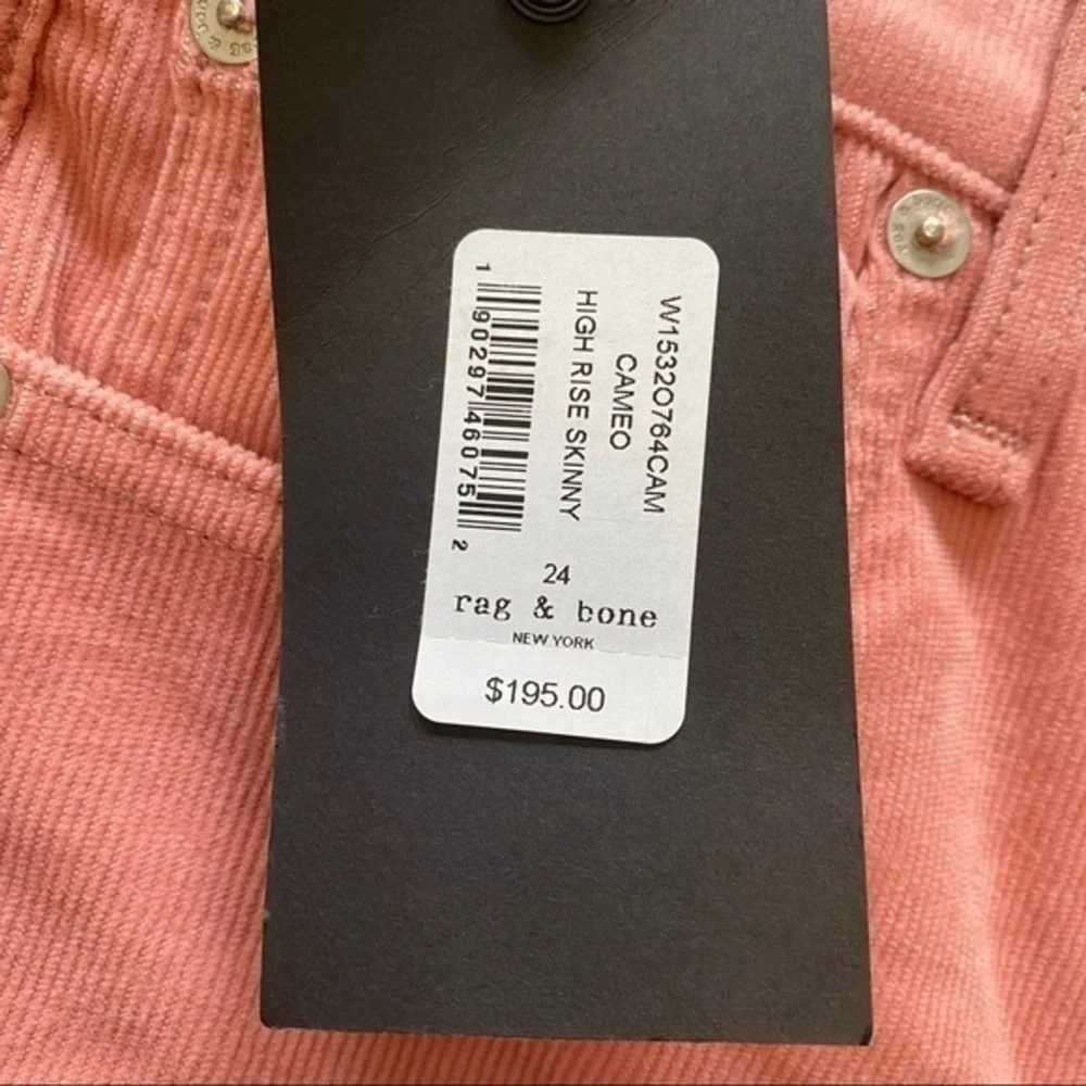 rag & bone Pink High Rise Skinny Corduroy Pants 24 - Picture 10 of 13